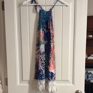 Auditions Multicolor Bohemian Dress with Lace Hem
